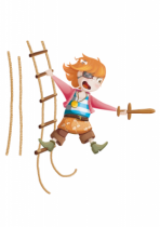 Sticker enfant pirate, capitaine Alysson pour les filles qui aime la d�co