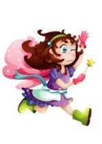 Sticker F�e Am�lie imprim� sur adh�sif d�coup� � la forme. Sticker d�coratif pour chambre de petite fille r�alis� sur mesure