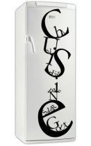 Sticker frigo cuisine. D�coration de frigidaire d�coup� � la forme dans vinyle de couleur unie, � vous de choisir la couleur qui s\'accordera le mieux � votre int�rieur de cuisine. Sticker id�al pour rendre son frigo unique et lui donner une touche d\'originalit�.