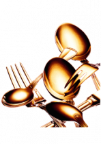 Sticker frigo couverts cuivr�s