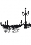 Stickers gondole de Venise pour voyager en Italie sans bouger de sa maison. Un d�cor mural pour tout le pan de mur