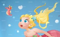 Sticker hippocampe et ses bulles.