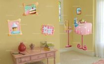 Sticker le tabouret c�leste. Imprim� sur adh�sif avec d�coupe � la forme.