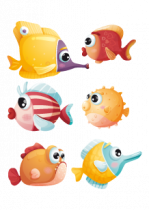 Sticker les poissons corail