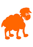 sticker mouton d�coup� � la forme dans vinyle de couleur unie.