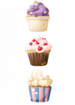 Sticker muffins. Imprim� sur adh�sif avec d�coupe � la forme. Avec ce visuel c\'est � tout moment le go�t�.