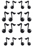 Stickers Notes de musique. 16 stickers Notes de musique d�coup�es � la forme dans vinyle de couleur unie.