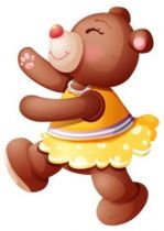 sticker ourson. sticker d�coratif enfant L�a l\'ourson.\r\nImprim� sur adh�sif d�coup� � la forme.