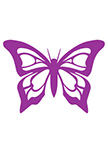 Sticker papillon d�coup� � la forme dans vinyle de couleur unie.