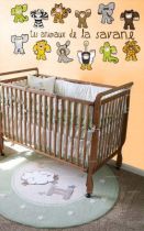 Sticker planche animaux de la savane imprim� sur adh�sif avec d�coupe � la forme. Ces animaux trouveront leur place dans la chambre de vos bambins. Cr�ation Adna Morat.