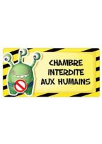 Sticker plaque de porte extraterrestre ou d�coration murale pour personnaliser la chambre de votre enfant, � vous de choisir le texte. Visuel imprim� sur vinyle adh�sif d�coup� � la forme.