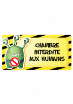 Sticker plaque de porte extraterrestre ou d�coration murale pour personnaliser la chambre de votre enfant, � vous de choisir le texte. Visuel imprim� sur vinyle adh�sif d�coup� � la forme.