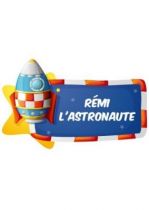 Sticker fus�e en plaque de porte ou d�coration murale pour personnaliser la chambre de votre enfant, � vous de choisir le texte. Visuel imprim� sur vinyle adh�sif d�coup� � la forme.