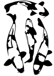 Stickers Poissons chinois d�coup�s � la forme dans vinyle de couleur unie, cette planche se compose de 4 poissons asiatique, id�al pour donner une ambiance zen � votre int�rieur.