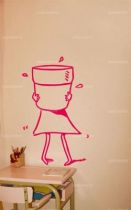 Sticker \" Quelle potiche! \". Visuel d�coup� � la forme dans vinyle de couleur unie. Ce visuel trouvera sa place dans la chambre de vos bambins. Cr�ation Cat Caroff