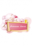Sticker princesse. Id�al pour personnalis� la porte ou le mur de son univers. Sticker princesse imprim� sur adh�sif blanc d�coup� � la forme