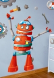 sticker robot. Bricolo le robot, un sticker imprim� sur adh�sif d�coup� � la forme.