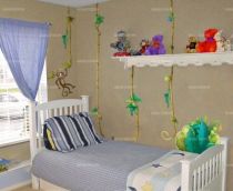 Sticker singe suspendu � assembler imprim� sur adh�sif d�coup� � la forme. Vous pouvez agrandir la longueur de votre lianes gr�ce � un sticker compl�mentaire.