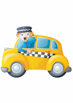 Sticker Taxi avec son chauffeur