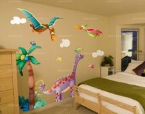 Sticker d�coratif enfant Terra le Pt�ranodon imprim� sur adh�sif d�coup� � la forme.