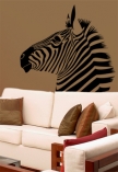 Sticker t�te de z�bre vue de profil d�coup� � la forme dans vinyle de couleur unie. Ce motif est id�al pour habiller et donner un c�t� tropical � votre int�rieur.