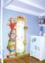 Sticker toise effa�able � sec. Une mani�re ludique pour votre enfant de se mesurer � ces petits oursons. Visuel imprim� sur vinyle adh�sif d�coup� � la forme, avec finition effa�able � sec. Utilisable avec feutres iDzif velleda disponible dans la rubrique accessoires. Une d�coration sur mesure c\'est le cas de le dire ...