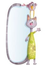 Sticker velleda chat et oiseau