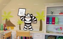 Sticker velleda Z�bre.  Visuel imprim� sur vinyle adh�sif d�coup� � la forme, avec finition effa�able � sec. Utilisable avec feutres iDzif velleda disponible dans la rubrique accessoires. Cr�ation Adna Morat.