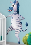 Sticker d�coratif enfant Ray� le z�bre imprim� sur adh�sif d�coup� � la forme.