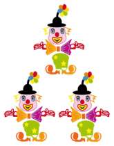 Stickers 3 clowns joyeux