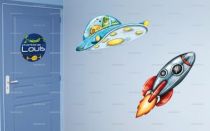 Stickers alien fus�e spatiale