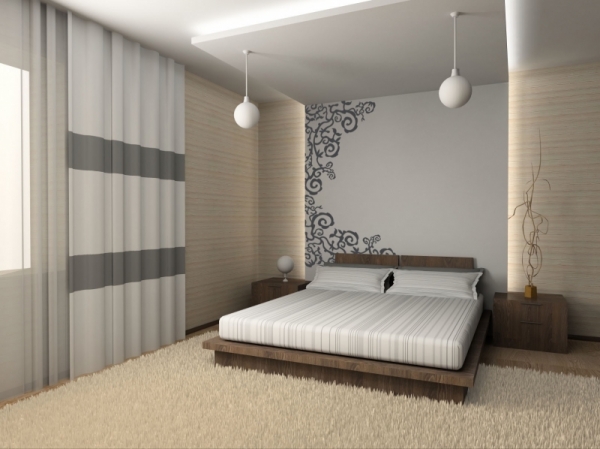 Sticker mural arabesque d�coup�e � la forme dans vinyle adh�sif uni. Vous n'avez plus qu'� choisir la couleur de vos stickers muraux.