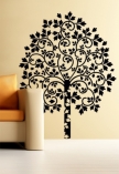 Stickers arbre rayonnant d�coup� � la forme dans vinyle de couleur unie. Id�al pour habiller vos murs.