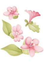 Stickers assortiment de fleurs rose.