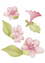 Stickers assortiment de fleurs rose.