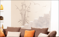 Le stickers bambous et oiseaux pour un d�cor mural sur le th�me de la nature