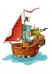 stickers bateau pirate 