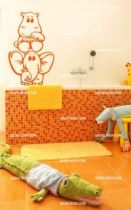 Stickers b�b� jungle hippopotame
