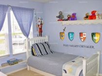 Stickers d�coratifs enfants Boucliers imprim�s sur adh�sif d�coup� � la forme.