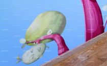 Stickers branche avec Piou gardien.