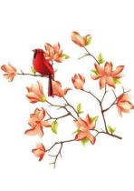 stickers oiseau sur sa branche