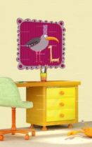 Stickers cadre oiseau et girafe.