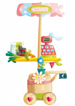 Sticker caisse enregistreuse fleurie. Imprim� sur adh�sif avec d�coupe � la forme.