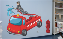 Le stickers camion, pompier et borne � incendie pour d�corer une chambre d\'enfant