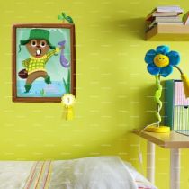 Le stickers castor p�cheur pour d�corer la chambre des enfants sur le th�me de la montagne