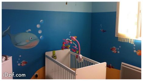 stickers chambre b�b� arbre oc�an