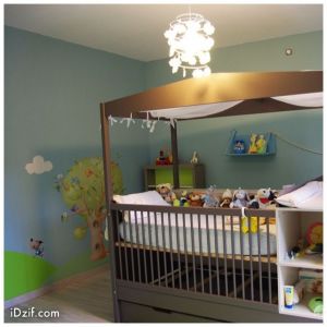 stickers chambre b�b� arbre oiseau