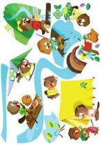 Le stickers chambre d\'enfant castors � la montagne pour la d�coration des chambres de b�b� sur le th�me des castors et de la montagne