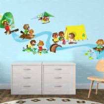 Le stickers chambre d\'enfant castors � la montagne