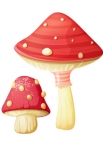Stickers champignons rouges pour d�corer une chambre d'enfant ou cr�er une d�coration sur le th�me forestier avec des couleurs douces et pastels. Ce sticker champignon apportera une touche de nature et compl�tera le d�cor du mur au niveau du sol.  Sticker imprim� sur du vinyle adh�sif et d�coup� � la forme. Gamme de stickers enfants Jardin secret, cr�ation Kmiep. 